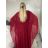 Šaty dlouhé společenské elegantní krátký rukáv dámské (S/M/L ONE SIZE) ITALSKÁ MÓDA IMPSH2550410/DU M/L vínová