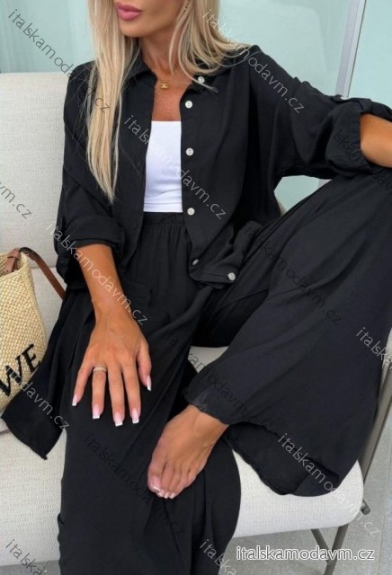 Súprava elegantnej košele dlhý rukáv a nohavice dlhé dámske (S/M/L ONE SIZE) TALIANSKA MÓDA IMWGB25954