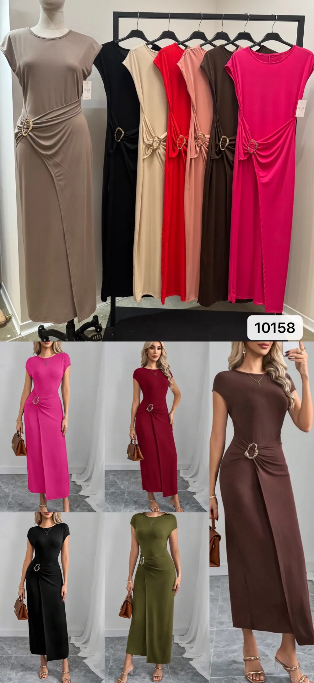 Šaty elegantní letní krátký rukáv dámské (S/M/L ONE SIZE) ITALSKÁ MÓDA IMPOC2510158
