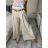 Nohavice elegantné dlhé s opaskom dámska TERNI  (S/M/L ONE SIZE) TALIANSKA MÓDA IMC25248/DU S/M/L béžová