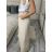 Nohavice elegantné dlhé s opaskom dámska TERNI  (S/M/L ONE SIZE) TALIANSKA MÓDA IMC25248/DU S/M/L béžová