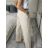 Nohavice elegantné dlhé s opaskom dámska TERNI  (S/M/L ONE SIZE) TALIANSKA MÓDA IMC25248/DU S/M/L béžová