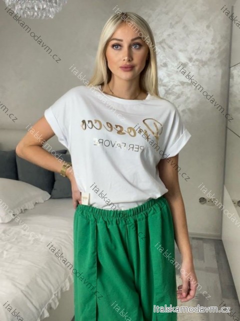 Tričko oversize krátky rukáv dámske PROSECCO (S/M/L ONE SIZE) TALIANSKA MÓDA IMD23807