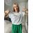 Tričko oversize krátký rukáv dámské PROSECCO  (S/M/L ONE SIZE) ITALSKÁ MÓDA IMD23807/DU S/M/L bílá