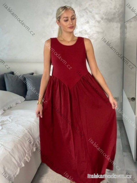 Šaty letné bez rukávu dámske PAGE (S/M/L ONE SIZE) TALIANSKA MÓDA IM725020/DU