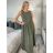 Šaty letné bez rukávu dámske PAGE (S/M/L ONE SIZE) TALIANSKA MÓDA IM725020/DU S/M/L zelená khaki