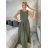 Šaty letné bez rukávu dámske PAGE (S/M/L ONE SIZE) TALIANSKA MÓDA IM725020/DU S/M/L zelená khaki
