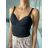Croptop na ramínka dámský ADDA (S/M ONE SIZE) ITALSKÁ MÓDA IMPLP2480760045/DU Černá S/M