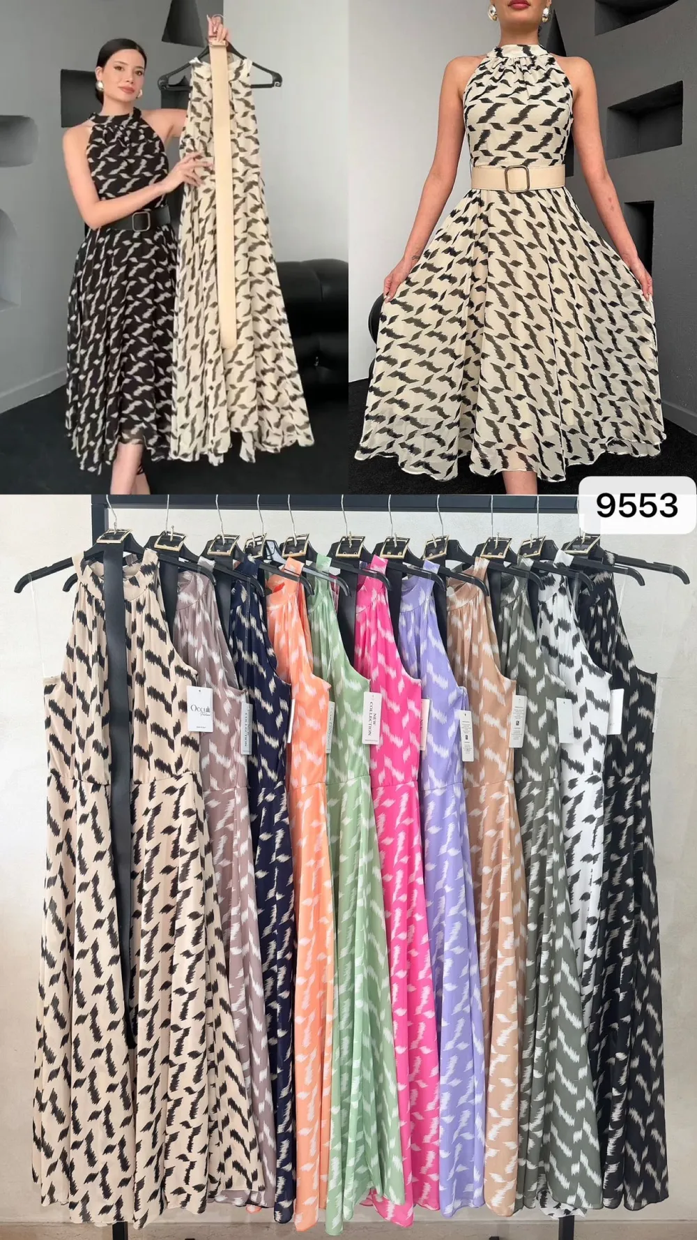 Šaty dlouhé elegantní letní s páskem bez rukávu dámské (S/M/L ONE SIZE) ITALSKÁ MÓDA IMPOC259553-1