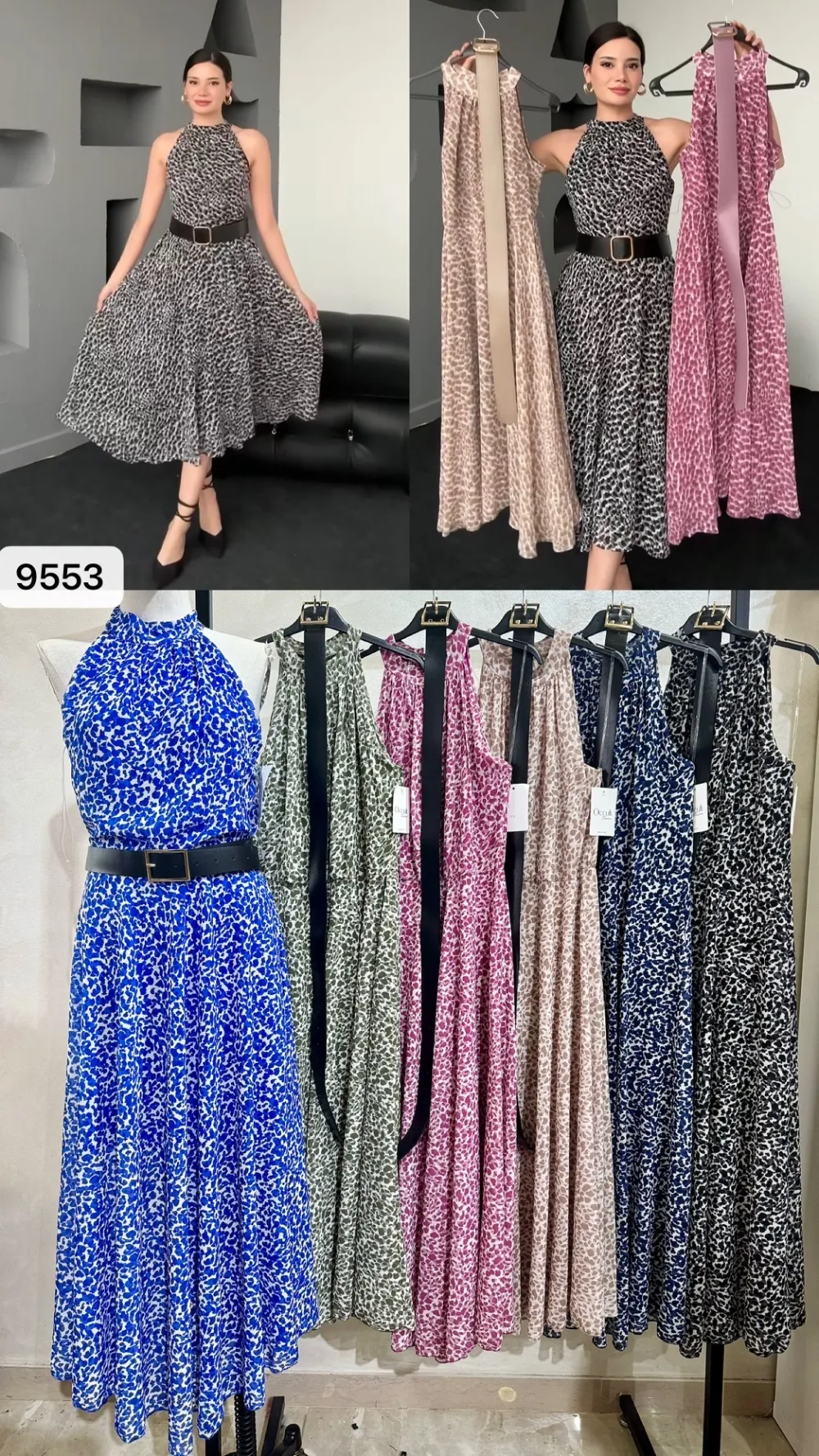 Šaty elegantní letní s páskem bez rukávu dámské (S/M/L ONE SIZE) ITALSKÁ MÓDA IMPOC259553