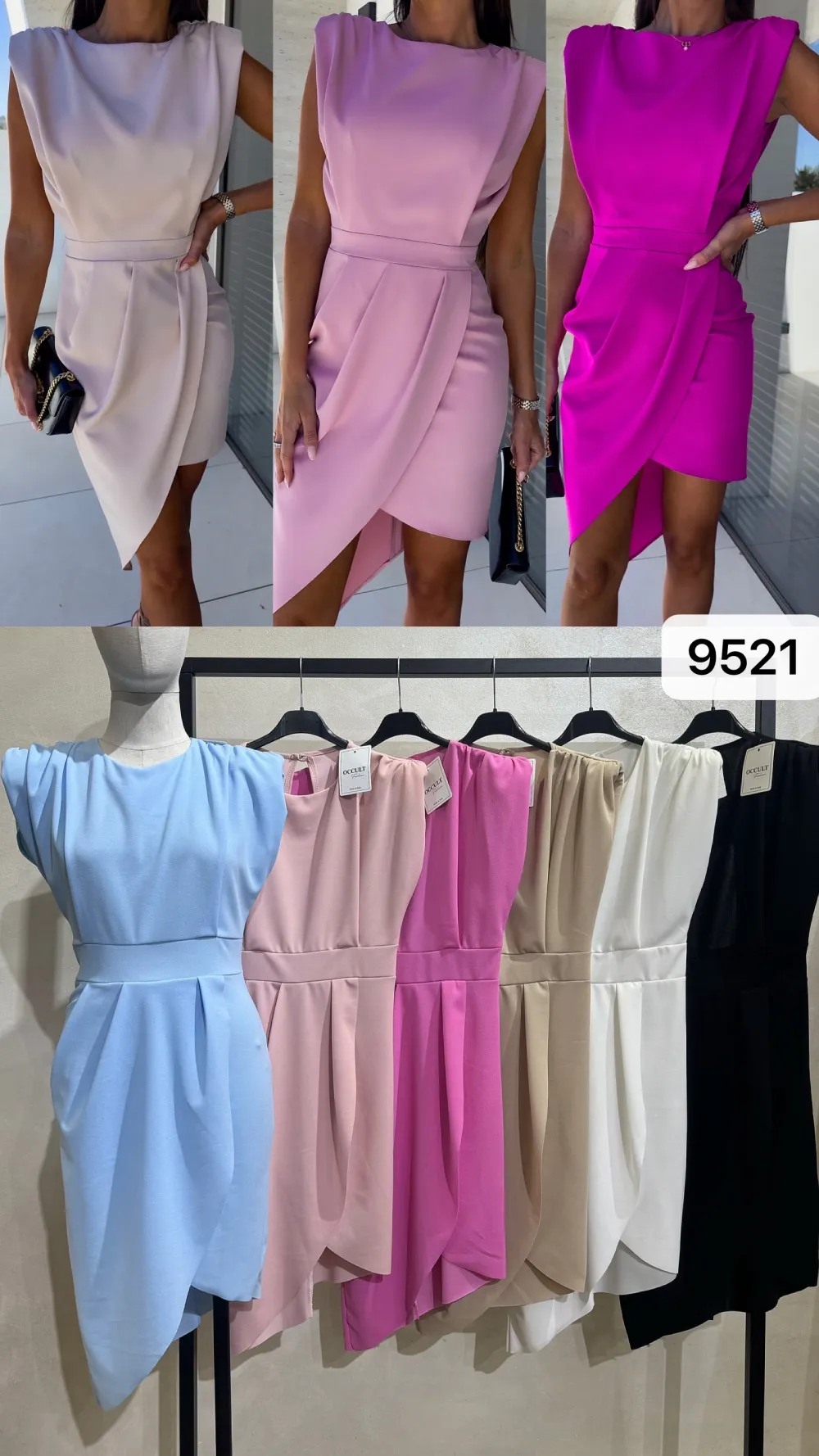 Šaty elegantní letní bez rukávu dámské (S/M/L ONE SIZE) ITALSKÁ MÓDA IMPOC259521