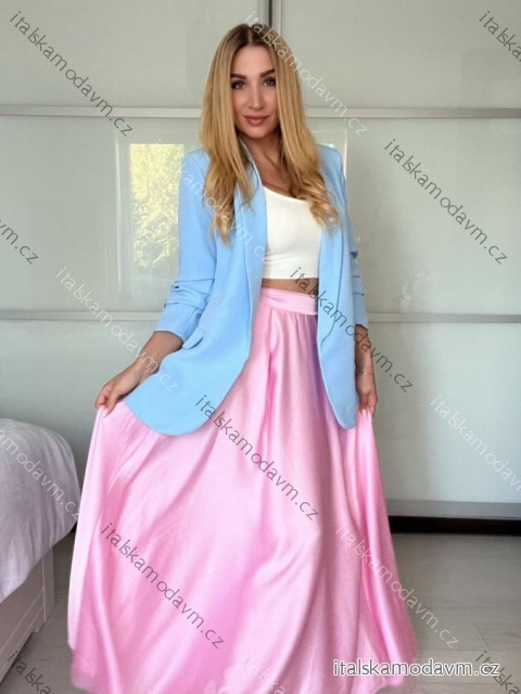 Sako dlhý rukáv dámske (S/M ONE SIZE) TALIANSKA MÓDA IMPVN2522493/DU -   svetlo modrá -   S / M