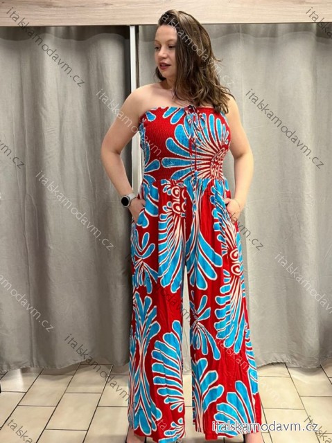 Overal dlouhý carmen dámský nadrozměr (44/46/48 ONE SIZE) ITALSKÁ MÓDA IMWEC24108-2/DU 44/46/48 červená