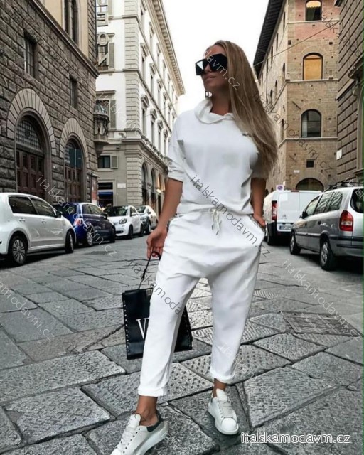 Tepláky dlouhé baggy dámské L3458 (S/L ONE SIZE) ITALSKÁ MÓDA IMM21230
