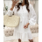 Šaty elegantní krajkové dlouhý rukáv dámské (S/M/L ONE SIZE) ITALSKÁ MÓDA IMPOC236345