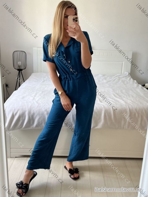 Overal dlhý elegantný krátky rukáv dámsky (S/M ONE SIZE) TALIANSKA MÓDA IMWD24386/DU