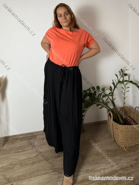 Tričko prodloužené oversize krátký rukáv dámská nadrozměr (2XL/3XL/4XL ONE SIZE) ITALSKÁ MÓDA IMC22PIERA/DU oranžová  2XL/3XL