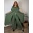 Komplet elegantní krátký rukáv dámské nadrozměr JASMINA (50/52/54 ONE SIZE) ITALSKÁ MÓDA IM425311/DU hnědá 50/52/54
