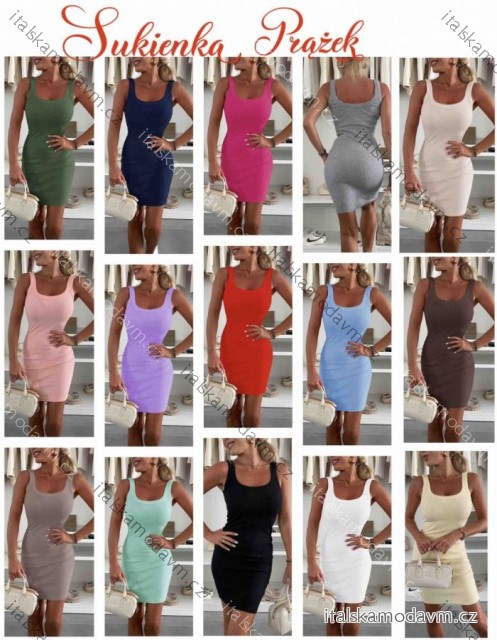 Šaty letné riadkové na ramienka dámske (XS/S/M ONE SIZE) TALIANSKA MÓDA IMWB251246