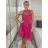 Šaty společenské krátké bez rukávu dámské (S/M ONE SIZE) ITALSKÁ MÓDA IM3236287/DU S/M vínová