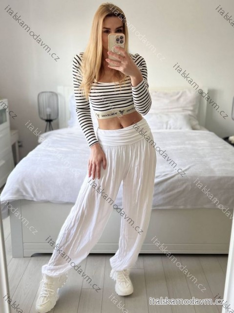 Nohavice aladinky harémky dlhé dámske (M/L ONE SIZE) TALIANSKA MÓDA IMD22212/DR