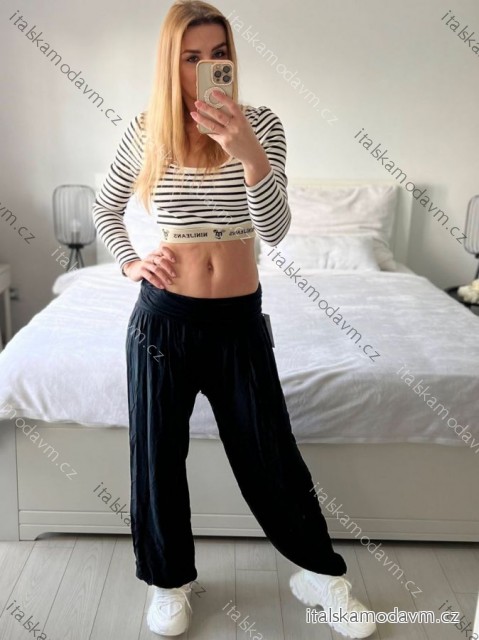 Kalhoty aladinky harémky dlouhé dámské (M/L ONE SIZE) ITALSKÁ MÓDA IMD22212/DR