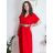 Šaty dlhé elegantné letné s opaskom krátky rukáv dámske Luka (M/L/XL ONE SIZE) TALIANSKA MÓDA IMD25084