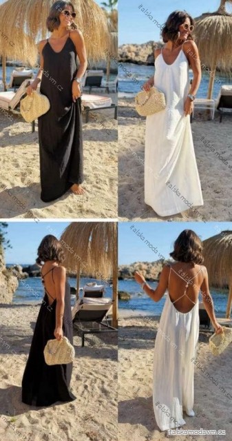 Šaty dlhé letné na ramienka dámske (XS/S/M ONE SIZE) TALIANSKA MÓDA IMM25m58098