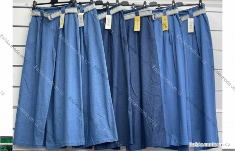 Nohavice dlhé letné riflové s opaskom dámske (S/M/L ONE SIZE) TALIANSKA MÓDA IMWCL251061