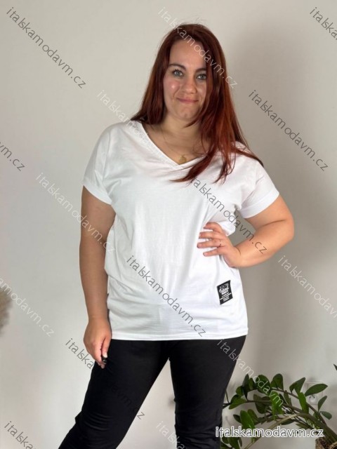 Tričko krátky rukáv dámska nadrozmer (2XL/3XL/4XL ONE SIZE) TALIANSKA MÓDA IMC23080/DUR