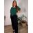 Nohavice dlhé oversize s opaskom dámske nadrozměr SIMONE (46/48/50 ONE SIZE) TALIANSKA MÓDA IMWDT25972/DU 46/48/50 čierna
