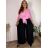 Kalhoty mušelínové letní oversize dámské nadrozměr LUCY (46/48/50 ONE SIZE) ITALSKÁ MÓDA IM425312/DUR khaki 46/48/50