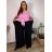 Kalhoty mušelínové letní oversize dámské nadrozměr LUCY (46/48/50 ONE SIZE) ITALSKÁ MÓDA IM425312/DUR khaki 46/48/50