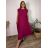 Šaty maxi dlhé letné krátky rukáv dámske nadrozmer BRIGITA (44/46/48 ONE SIZE) TALIANSKA MÓDA IMD25133/DR fuchsiová 44/46/48