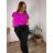 Kalhoty strečové dámské nadrozměr (2XL/3XL ONE SIZE) ITALSKá MóDA IM424048/DR 2XL/3XL tmavě petrolejová