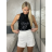 Top croptop trblietavý na ramienka dámske BEATA (S/M/L ONE SIZE) TALIANSKA MÓDA IMPSH246528