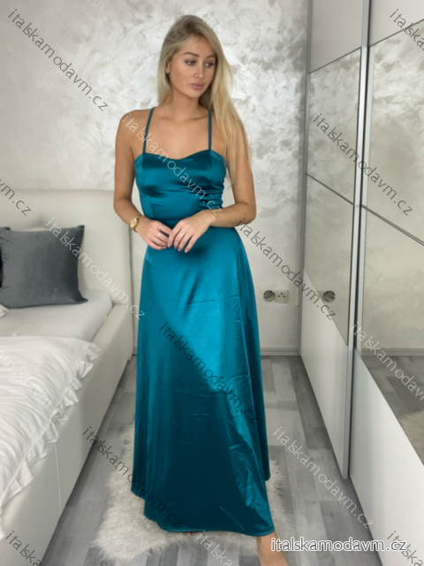 Šaty dlouhé elegantní na ramínka dámské (S/M ONE SIZE) ITALSKá MODA IM323013/DU   vínová   S/M