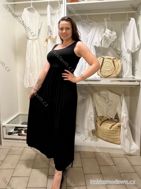 Šaty  letné bez rukávov dámske Bella (S/M/L ONE SIZE) TALIANSKA MÓDA IMSM25BELLA/DR S/M/L čierna