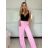 Kalhoty letní dlouhé oversize dámské COLORE (S/M/L ONE SIZE) ITALSKÁ MÓDA IM425271/DUR sv. mintová S/M/L