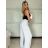 Kalhoty letní dlouhé oversize dámské COLORE (S/M/L ONE SIZE) ITALSKÁ MÓDA IM425271/DUR sv. mintová S/M/L