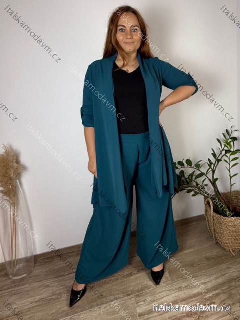 Cardigan letní 3/4 dlouhý rukáv dámský nadrozměr VESUNA (48/50/52 ONE SIZE) ITALSKÁ MÓDA IM425415/DU