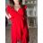 Šaty letní mušelín krátký rukáv dámské RITA (S/M/L ONE SIZE) ITALSKÁ MÓDA IMWB25886/DUR S/M/L červená