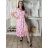 Šaty elegantný letný krátky rukáv dámske  Livia (S/M/L ONE SIZE) TALIANSKA MÓDA IMWGB255121/DU S/M/L růžová světlá