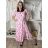 Šaty elegantný letný krátky rukáv dámske  Livia (S/M/L ONE SIZE) TALIANSKA MÓDA IMWGB255121/DU S/M/L růžová světlá