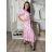Šaty elegantný letný krátky rukáv dámske  Livia (S/M/L ONE SIZE) TALIANSKA MÓDA IMWGB255121/DU S/M/L růžová světlá