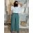 Nohavice letné dámske (S/M/L ONE SIZE) TALIANSKA MÓDA IM325ELBA/DUR tm. mintová S/M/L