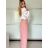 Souprava elegantní sako krátké dlouhý rukáv a kalhoty dámské ALICE (S/M ONE SIZE) ITALSKÁ MÓDA IMWHP25525/DU -   růžová starorůžová -   S/M