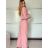 Souprava elegantní sako krátké dlouhý rukáv a kalhoty dámské ALICE (S/M ONE SIZE) ITALSKÁ MÓDA IMWHP25525/DU -   růžová starorůžová -   S/M