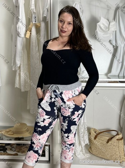 Tepláky elegantní vzorované dámské nadrozměr (M/L/XL ONE SIZE) ITALSKÁ MÓDA IMC22323/DR