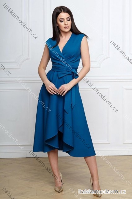 Šaty elegantné bez rukávu dámske nadrozmer (36-56) POLSKÁ MÓDA PMLBF24GRETA7/DU